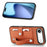 For iPhone Air Case Carbon Fiber Texture Leather Phone Back Cover with Card Holder - Brown - 2