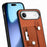 For iPhone Air Case Carbon Fiber Texture Leather Phone Back Cover with Card Holder - Brown - 4