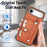 For iPhone Air Case Carbon Fiber Texture Leather Phone Back Cover with Card Holder - Brown - 5