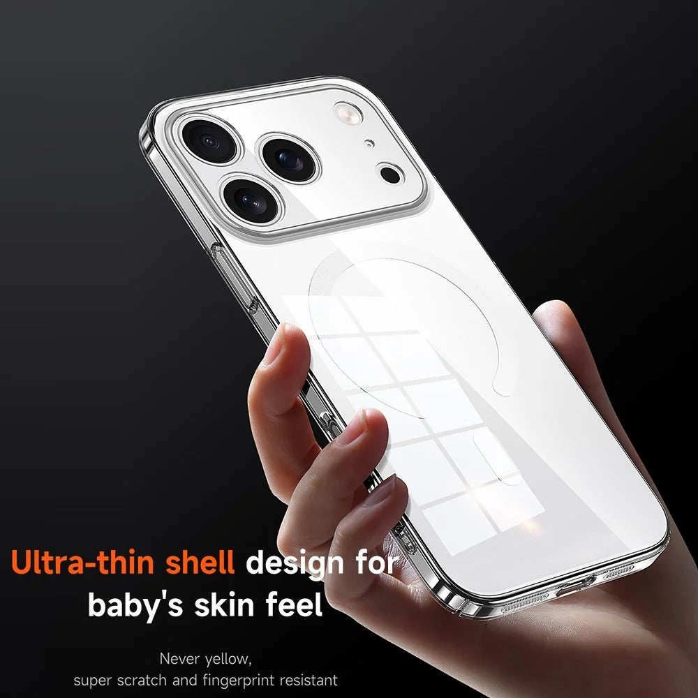 SULADA For iPhone 17 Pro Max Case Compatible with MagSafe Hard PC Crystal Clear Phone Cover - 3