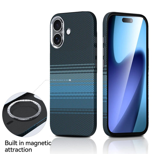 SULADA For iPhone 17 Magnetic Case Hard PC Anti-Scratch Phone Cover - Sunrise Blue - 2