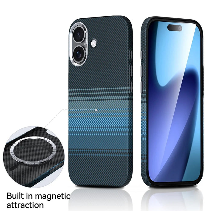 SULADA For iPhone 17 Magnetic Case Hard PC Anti-Scratch Phone Cover - Sunrise Blue - 2