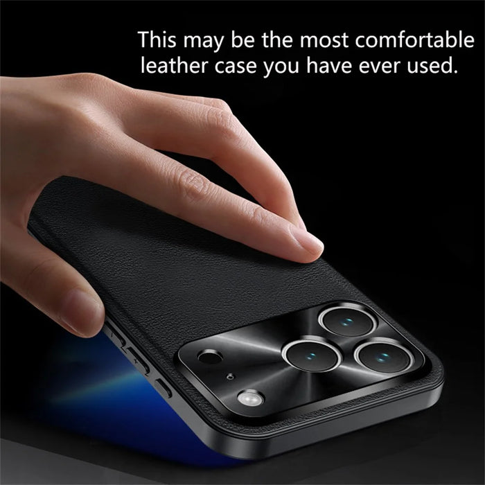 For iPhone 17 Pro Case PU + TPU + PC Phone Back Cover with Metal Lens Frame - Black - 2