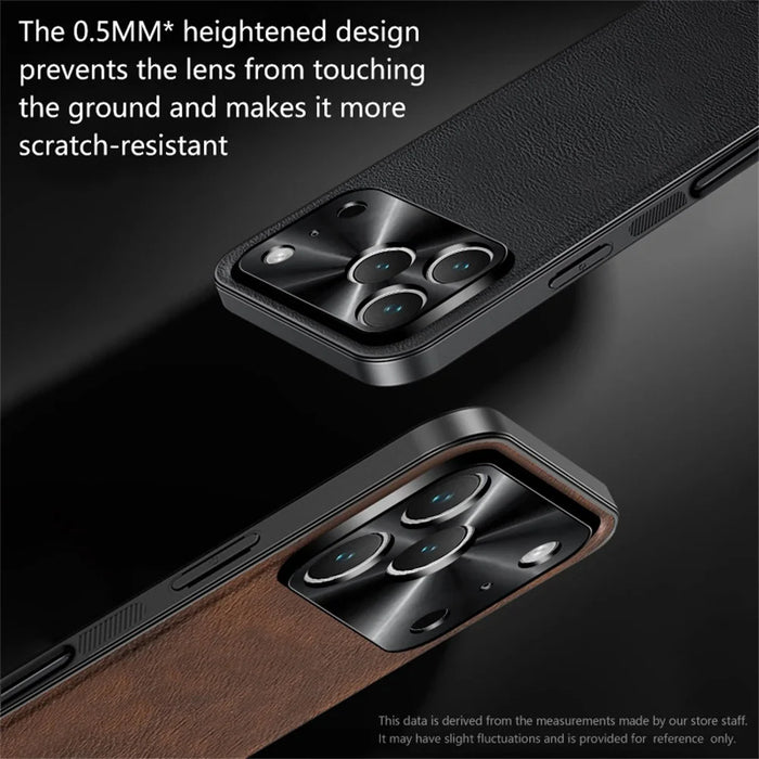For iPhone 17 Pro Case PU + TPU + PC Phone Back Cover with Metal Lens Frame - Black - 5