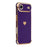 For iPhone Air Case TPU Phone Back Cover Electroplating Heart Pattern - Dark Purple - 1