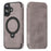 For iPhone 17 Case Compatible with MagSafe RFID Blocking Leather Wallet Cover with Rotating Ring Kickstand - Grey - 2