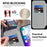 For iPhone 17 Case Compatible with MagSafe RFID Blocking Leather Wallet Cover with Rotating Ring Kickstand - Grey - 3
