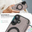 For iPhone 17 Case Compatible with MagSafe RFID Blocking Leather Wallet Cover with Rotating Ring Kickstand - Grey - 6