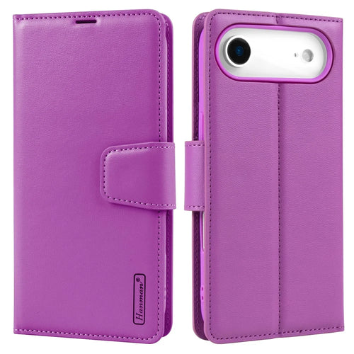 HANMAN Mill Series for iPhone Air Case Wallet Stand PU Leather Phone Cover - Purple - 1