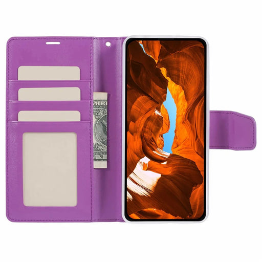 HANMAN Mill Series for iPhone Air Case Wallet Stand PU Leather Phone Cover - Purple - 2