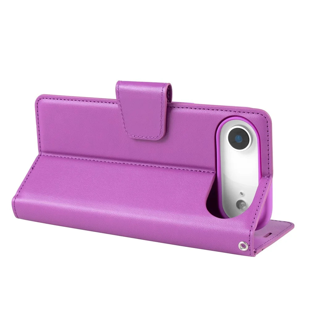 HANMAN Mill Series for iPhone Air Case Wallet Stand PU Leather Phone Cover - Purple - 3