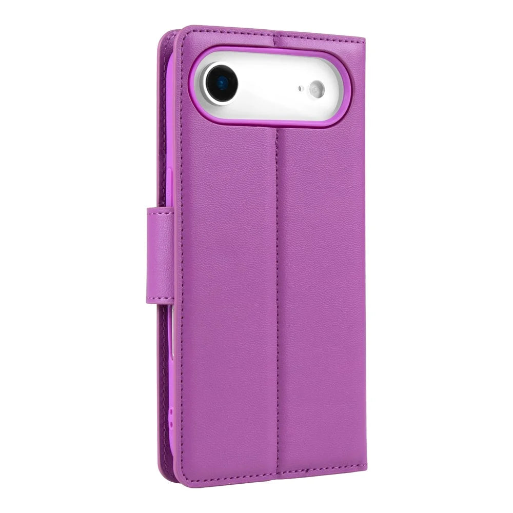HANMAN Mill Series for iPhone Air Case Wallet Stand PU Leather Phone Cover - Purple - 5