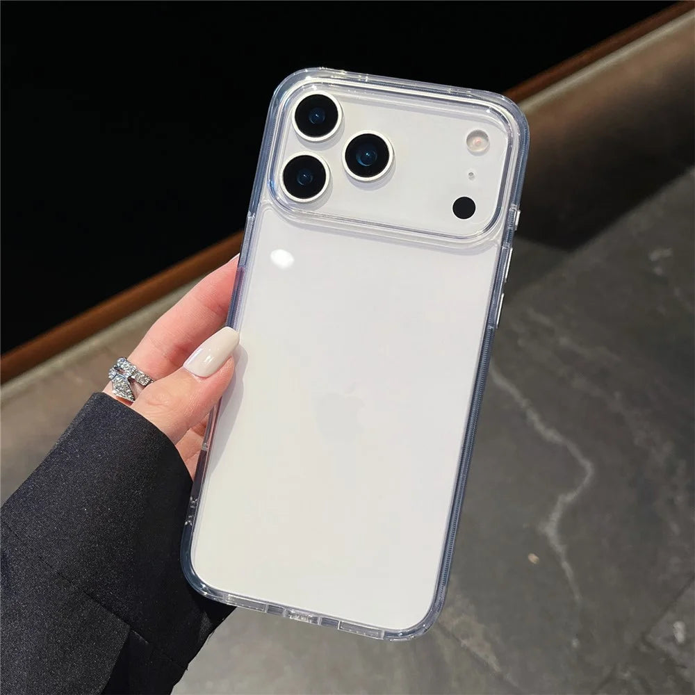 For iPhone 17 Pro Case High Transparency PC + TPU Phone Cover - Transparent White - 1