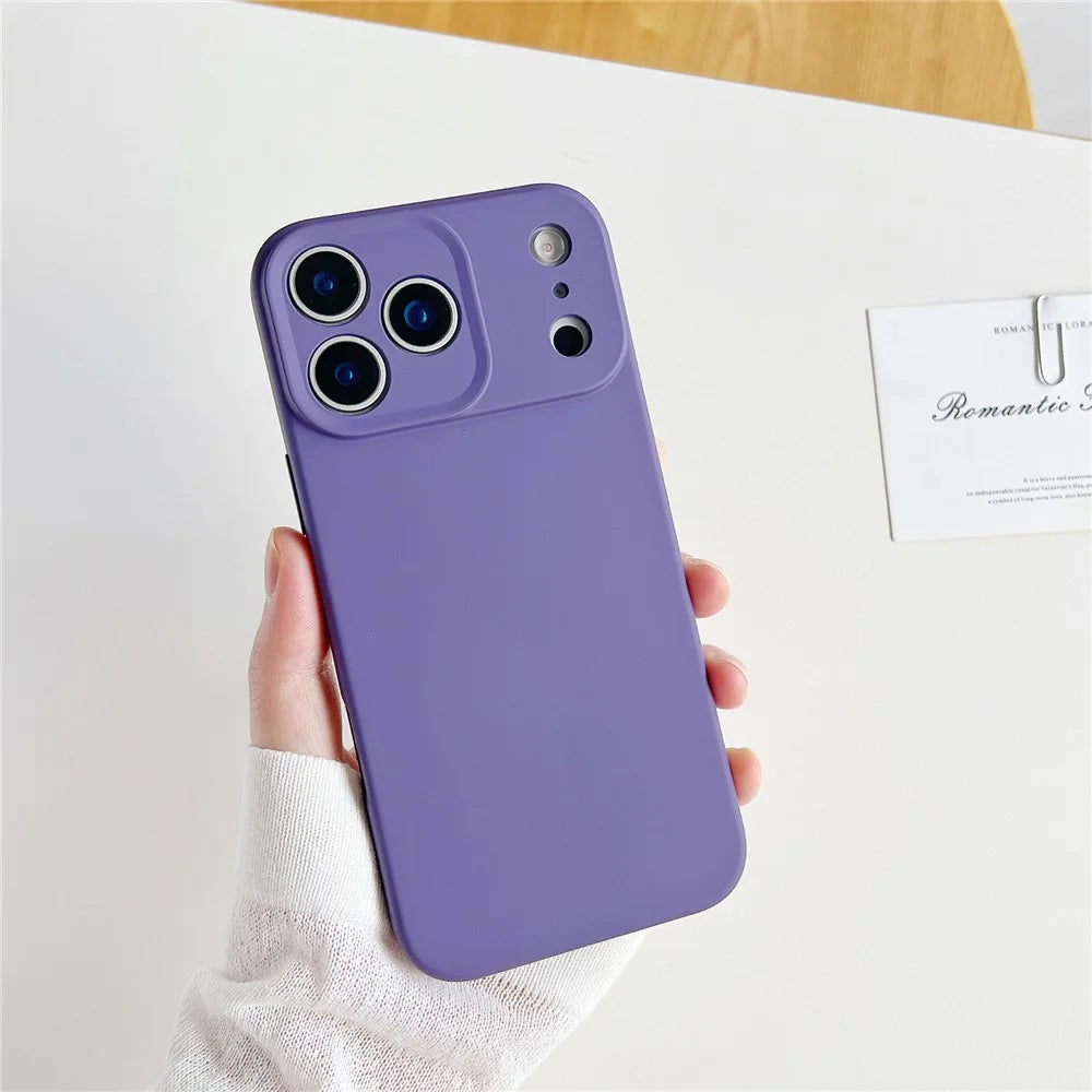 For iPhone 17 Pro Max Case Minimalist Solid Color Anti-scratch TPU Phone Cover with Soft Lining - Dark Purple - 2