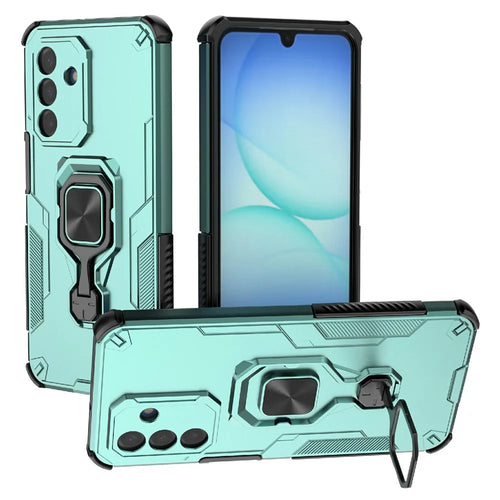 For Samsung Galaxy A18 5G / A18 4G / A17 5G / A17 4G Case Rotatable Ring Kickstand PC + TPU Shockproof Phone Cover - Green - 1