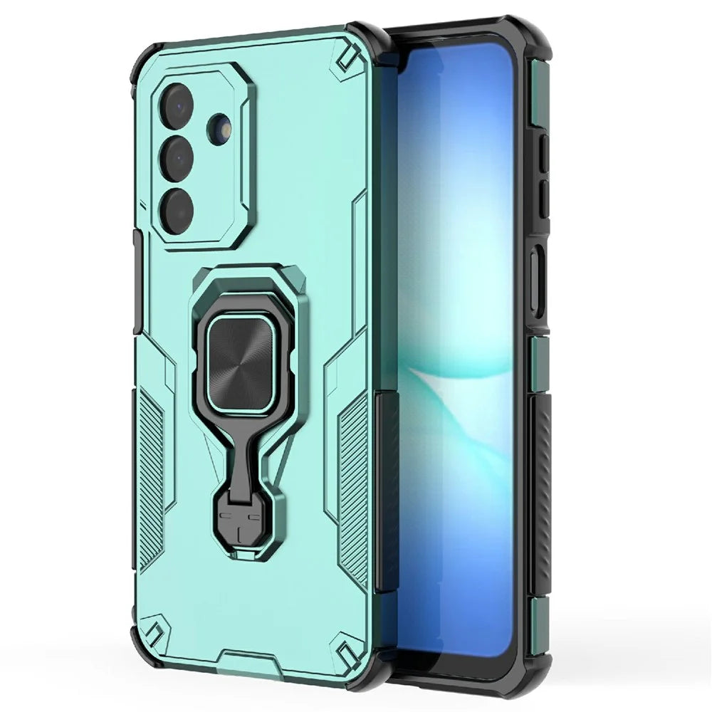 For Samsung Galaxy A18 5G / A18 4G / A17 5G / A17 4G Case Rotatable Ring Kickstand PC + TPU Shockproof Phone Cover - Green - 2