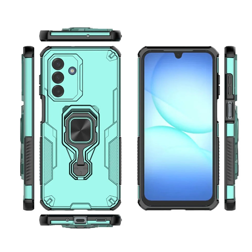 For Samsung Galaxy A18 5G / A18 4G / A17 5G / A17 4G Case Rotatable Ring Kickstand PC + TPU Shockproof Phone Cover - Green - 4