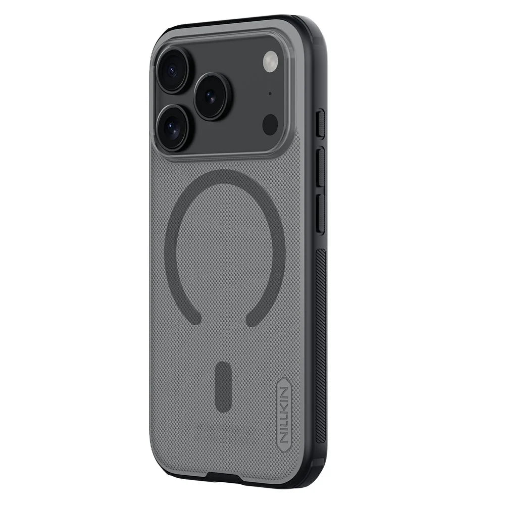 NILLKIN Super Frosted Shield Pro for iPhone 18 Pro / 17 Pro Magnetic Case Matte PC TPU Clear Black Phone Back Cover - Transparent Black - 1