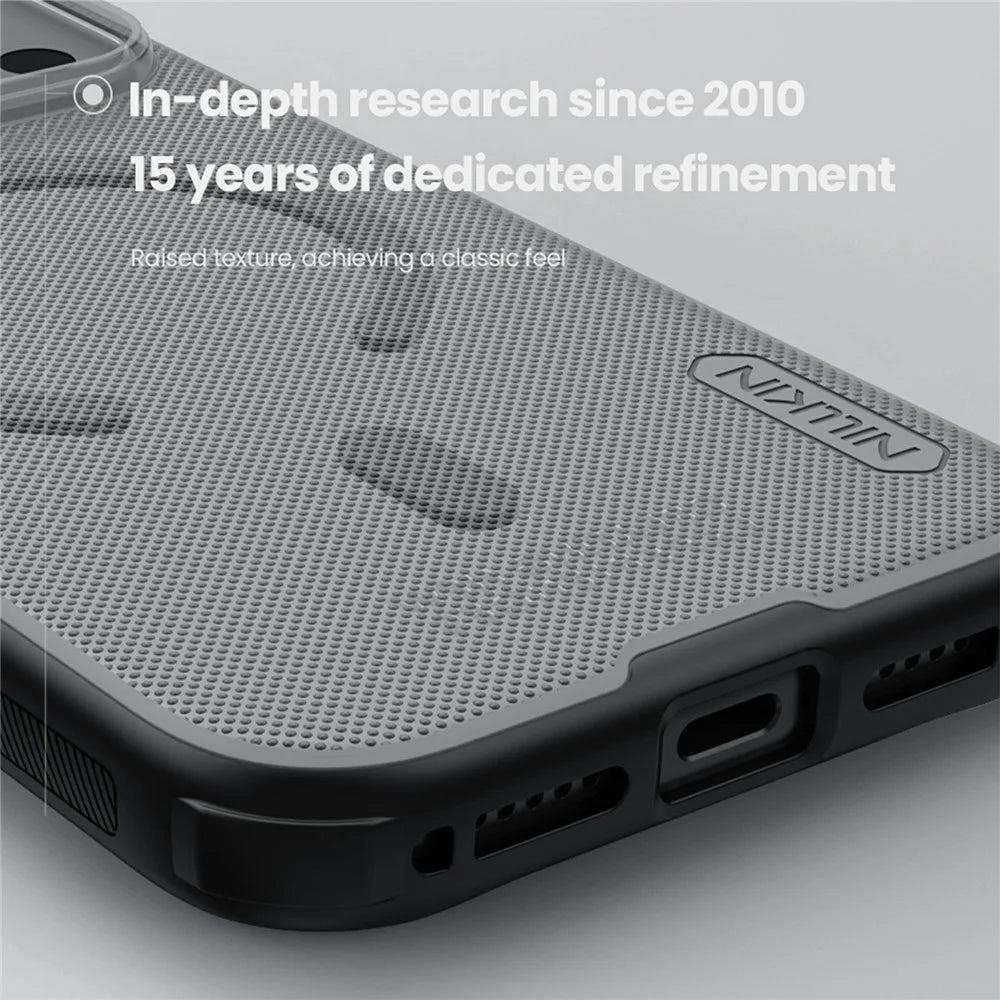 NILLKIN Super Frosted Shield Pro for iPhone 18 Pro / 17 Pro Magnetic Case Matte PC TPU Clear Black Phone Back Cover - Transparent Black - 6