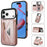 N.BEKUS For iPhone 18 Pro Max / 17 Pro Max Leather Zipper Case Card Holder Phone Cover with Shoulder Strap - Pink - 1