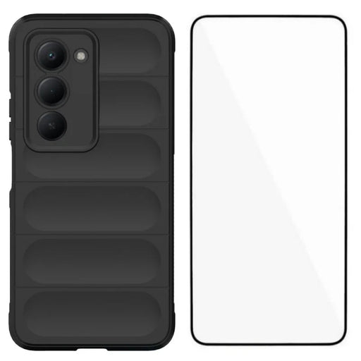 WANLONFENG For Xiaomi Redmi 15 5G (EU) (171mm) / Xiaomi Redmi 15 4G (EU) (171mm) TPU Case  HD Series Anti Slip Phone Cover with Tempered Glass - Black - 1