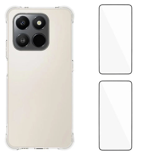 WANLONFENG For Honor 400 Smart 5G / 4G / X7d 4G TPU Case  WL2 Series 2.0mm Phone Cover with 2Pcs Tempered Glass Films - Transparent - 1