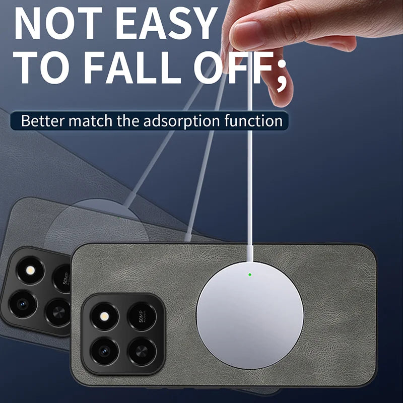 WANLONFENG For Honor 400 Smart 5G / 4G / X7d 4G Magnetic Case  SD Series PC TPU Phone Cover with 2Pcs Screen Film - Grey - 3