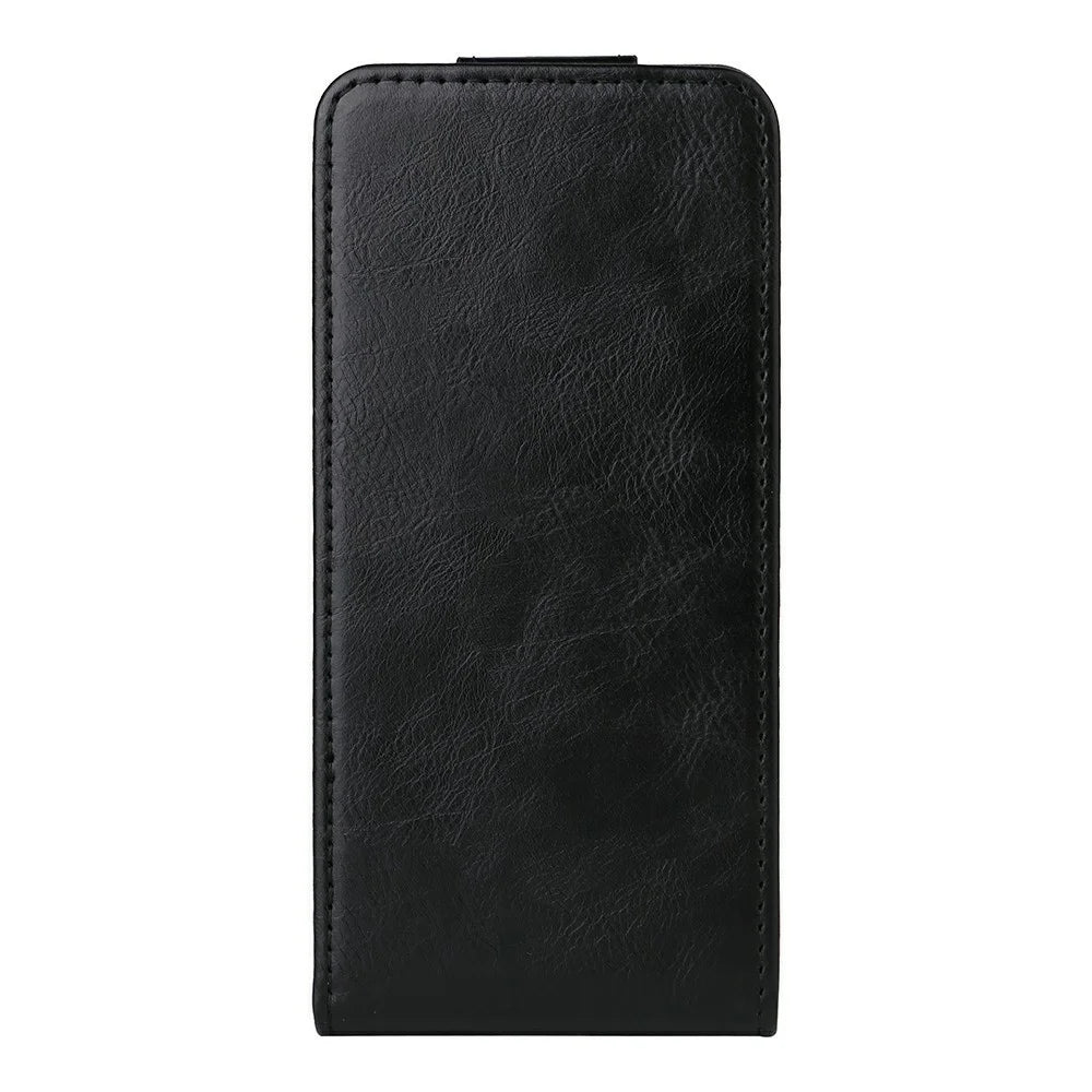 For Realme P4 5G Stand Case Magnetic Clasp Vertical Flip Leather Phone Cover with Card Holder - Black - 6