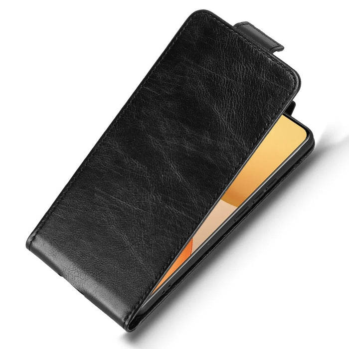 For Realme P4 Pro 5G Stand Case Magnetic Clasp Vertical Flip Leather Phone Cover with Card Holder - Black - 4
