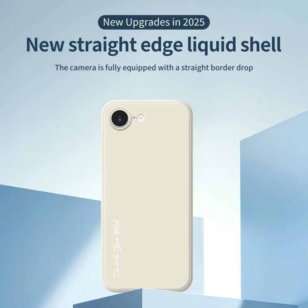 DO AS YOU WISH For iPhone 17e / 16e Case Straight Edge TPU Phone Back Cover Precise Cutouts - White - 2