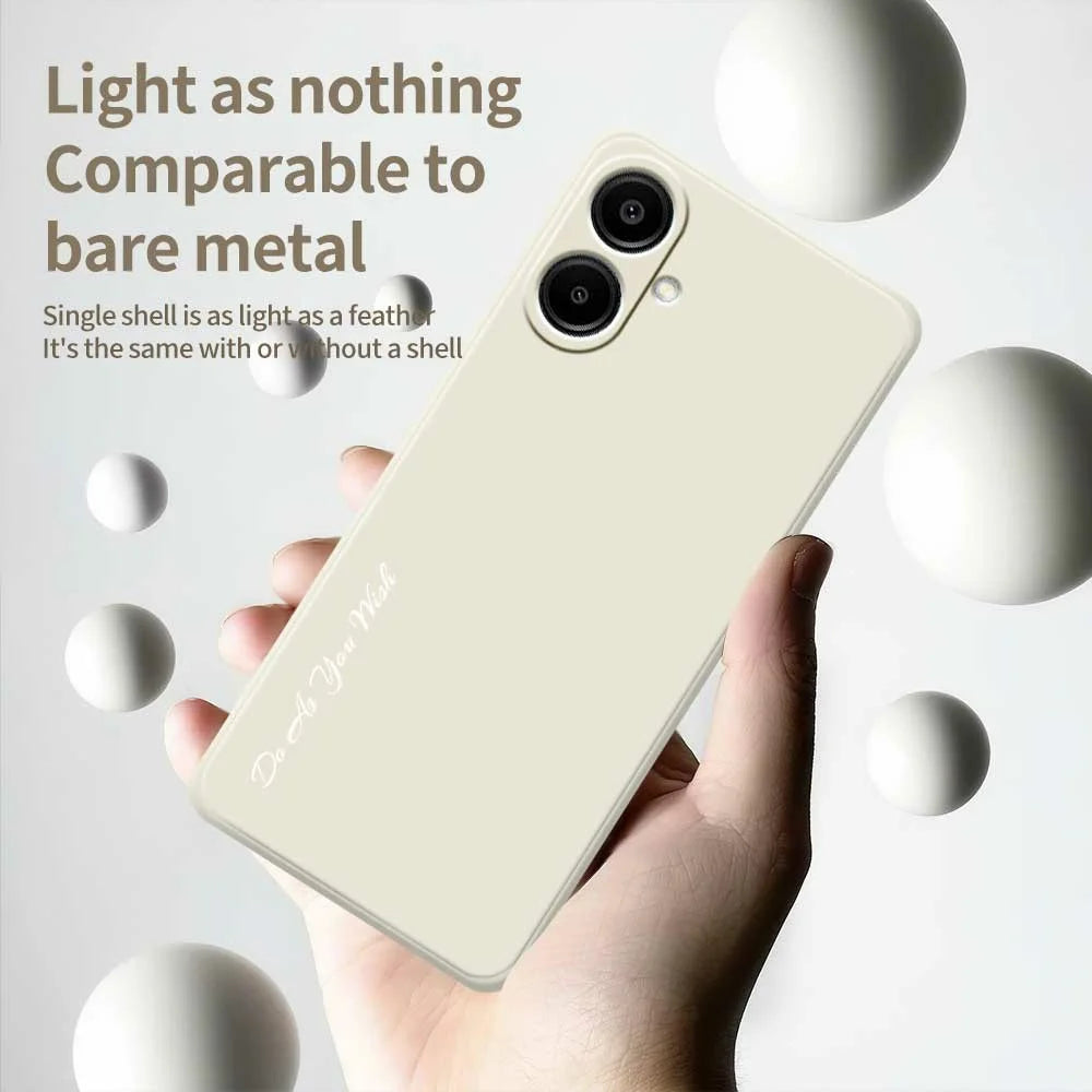 DO AS YOU WISH For Samsung Galaxy A08 5G / A08 4G / A07 5G / A07 4G Case Straight Edge TPU Phone Back Cover Precise Cutouts - White - 3