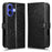 For iPhone 17 Wallet Case Dot Pattern Imprint PU Leather Phone Cover with Wrist Strap - Black - 1