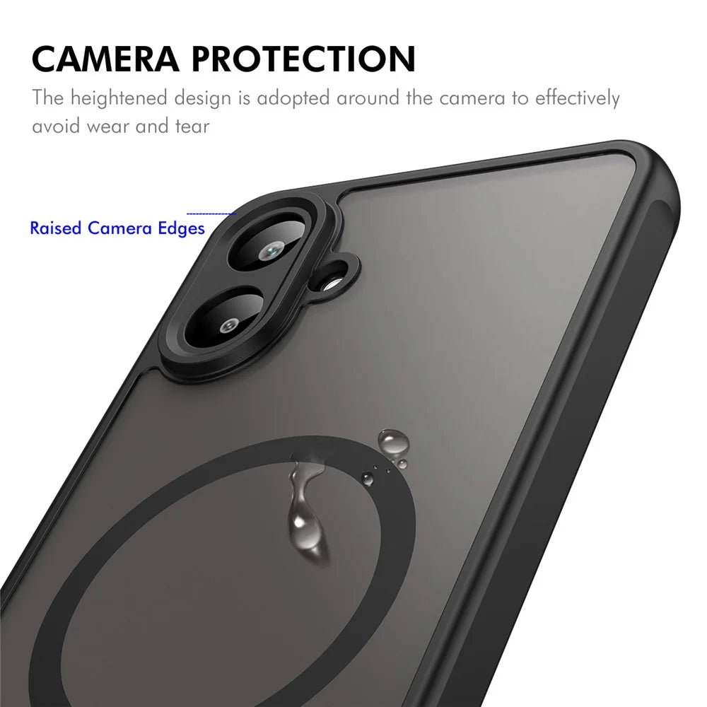 ENKAY HAT PRINCE For Samsung Galaxy A07 4G Magnetic Case with 9H Tempered Glass PC TPU Matte Phone Cover - Black - 4