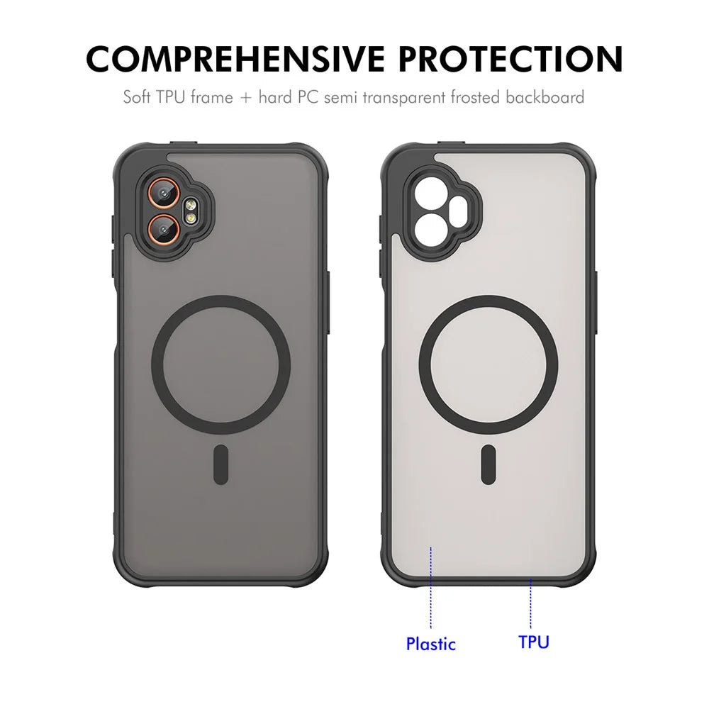 ENKAY HAT PRINCE For Samsung Galaxy XCover7 Pro Magnetic Case with 9H Tempered Glass PC TPU Matte Phone Cover - Blue - 3