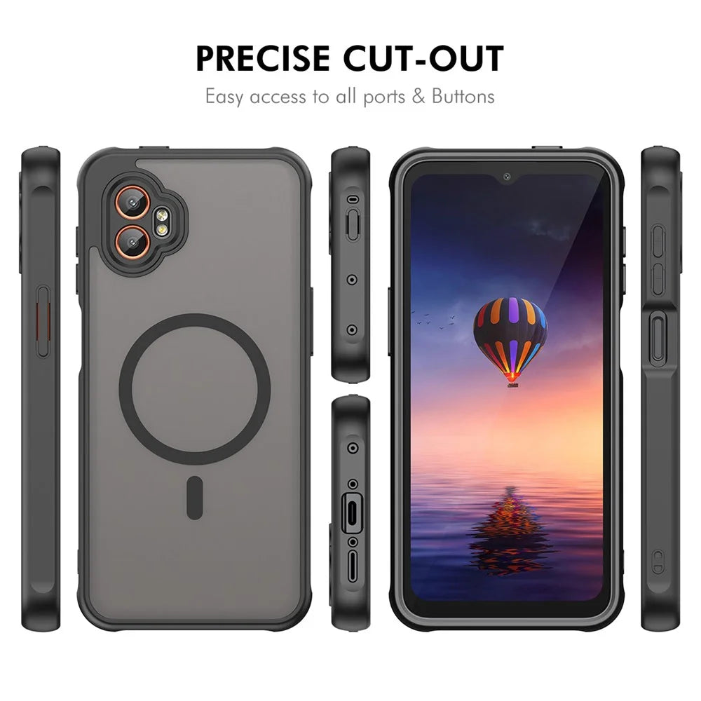 ENKAY HAT PRINCE For Samsung Galaxy XCover7 Pro Magnetic Case with 9H Tempered Glass PC TPU Matte Phone Cover - Blue - 5