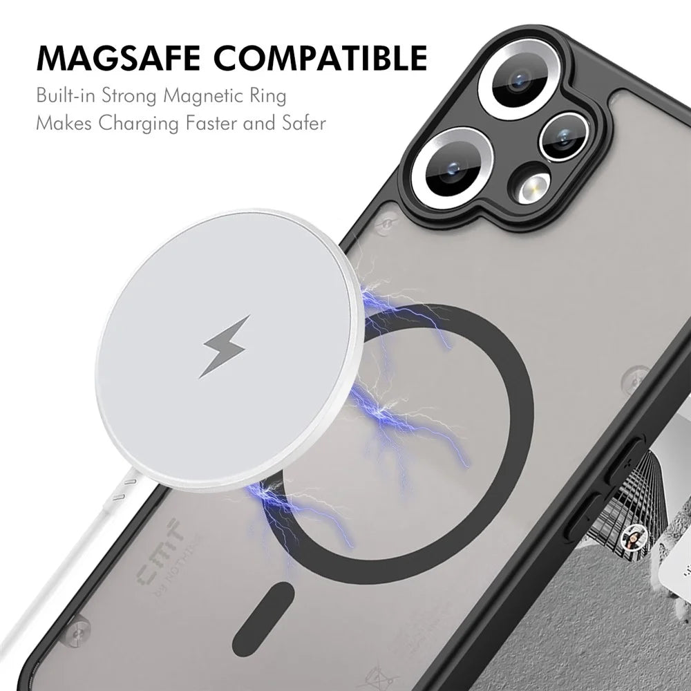 ENKAY HAT PRINCE For Nothing CMF Phone 2 Magnetic Case with 9H Tempered Glass PC TPU Matte Phone Cover - Black - 2