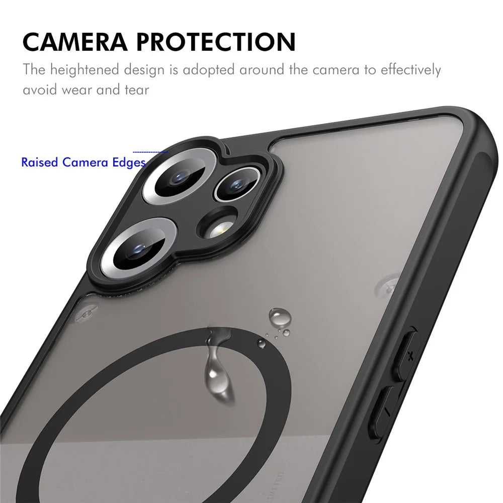 ENKAY HAT PRINCE For Nothing CMF Phone 2 Magnetic Case with 9H Tempered Glass PC TPU Matte Phone Cover - Black - 4