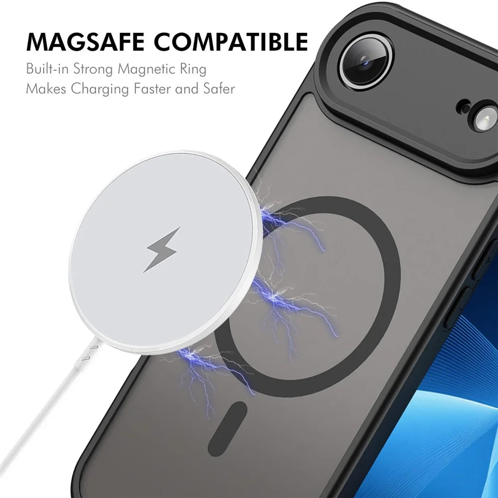 ENKAY HAT PRINCE For iPhone Air Magnetic Case with Hydrogel Film PC TPU Matte Phone Cover - Black - 2