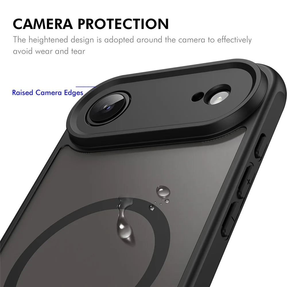 ENKAY HAT PRINCE For iPhone Air Magnetic Case with Hydrogel Film PC TPU Matte Phone Cover - Black - 4