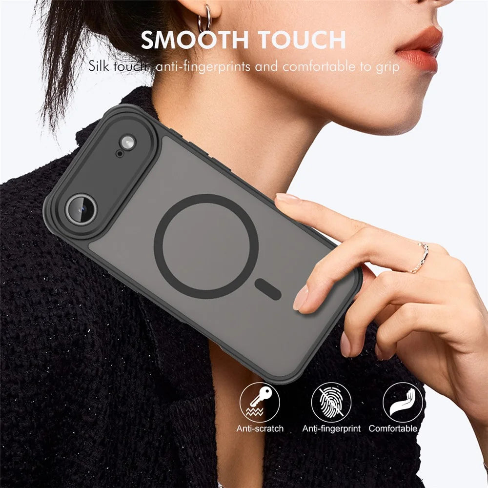ENKAY HAT PRINCE For iPhone Air Magnetic Case with Hydrogel Film PC TPU Matte Phone Cover - Black - 5