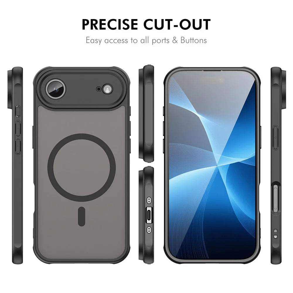 ENKAY HAT PRINCE For iPhone Air Magnetic Case with Hydrogel Film PC TPU Matte Phone Cover - Black - 7