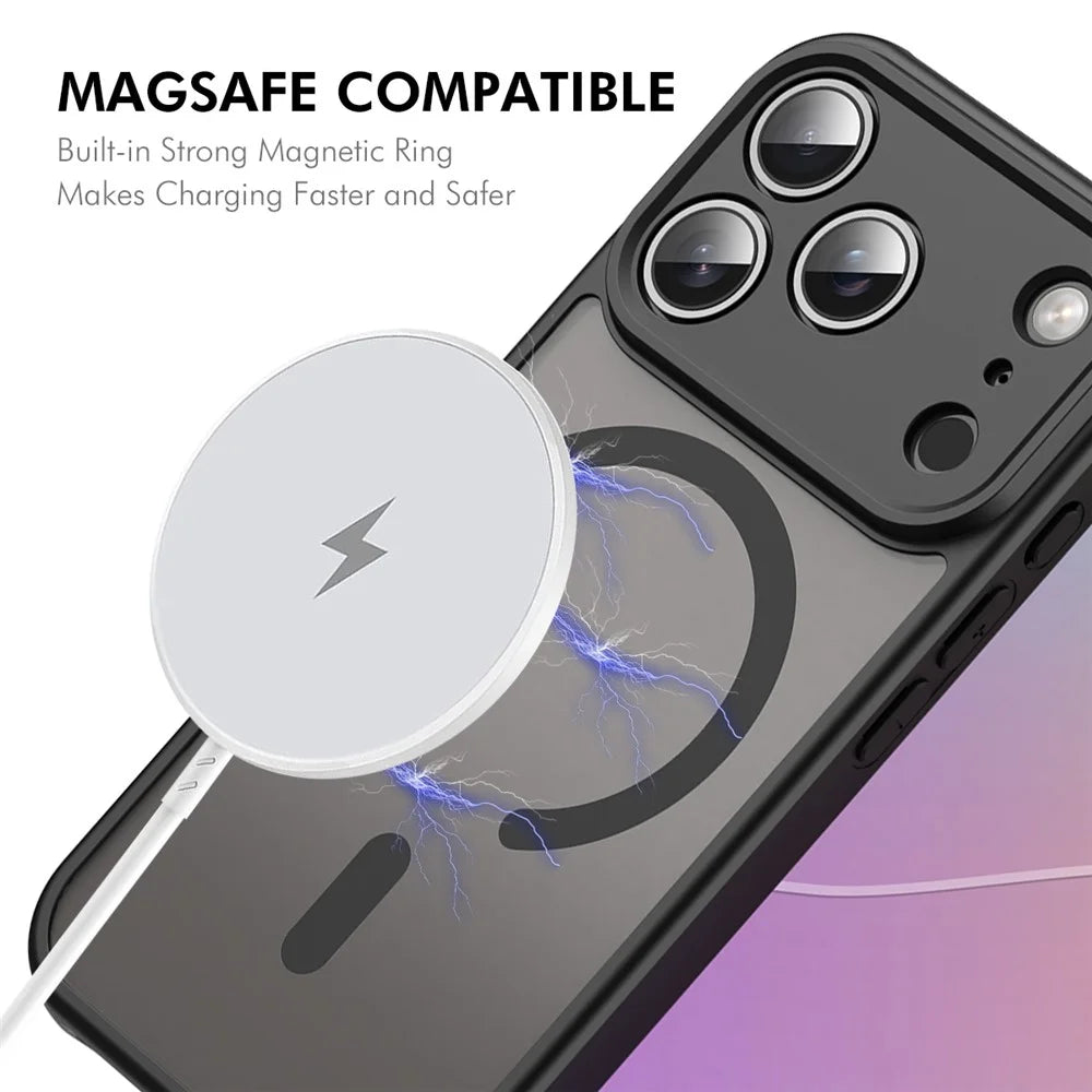 ENKAY HAT PRINCE For iPhone 17 Pro Max Magnetic Case with Hydrogel Film PC TPU Matte Phone Cover - Black - 2