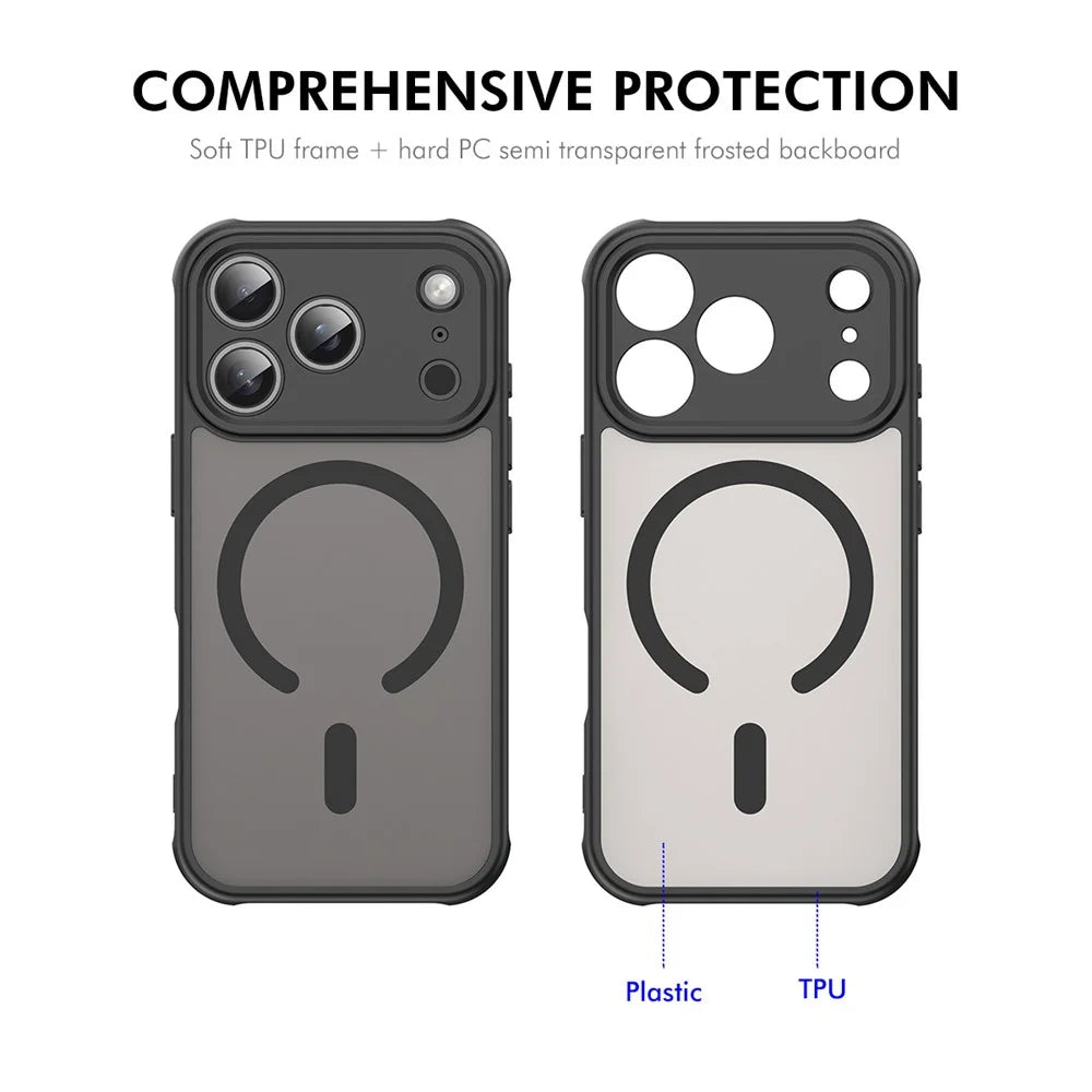 ENKAY HAT PRINCE For iPhone 17 Pro Max Magnetic Case with Hydrogel Film PC TPU Matte Phone Cover - Black - 3