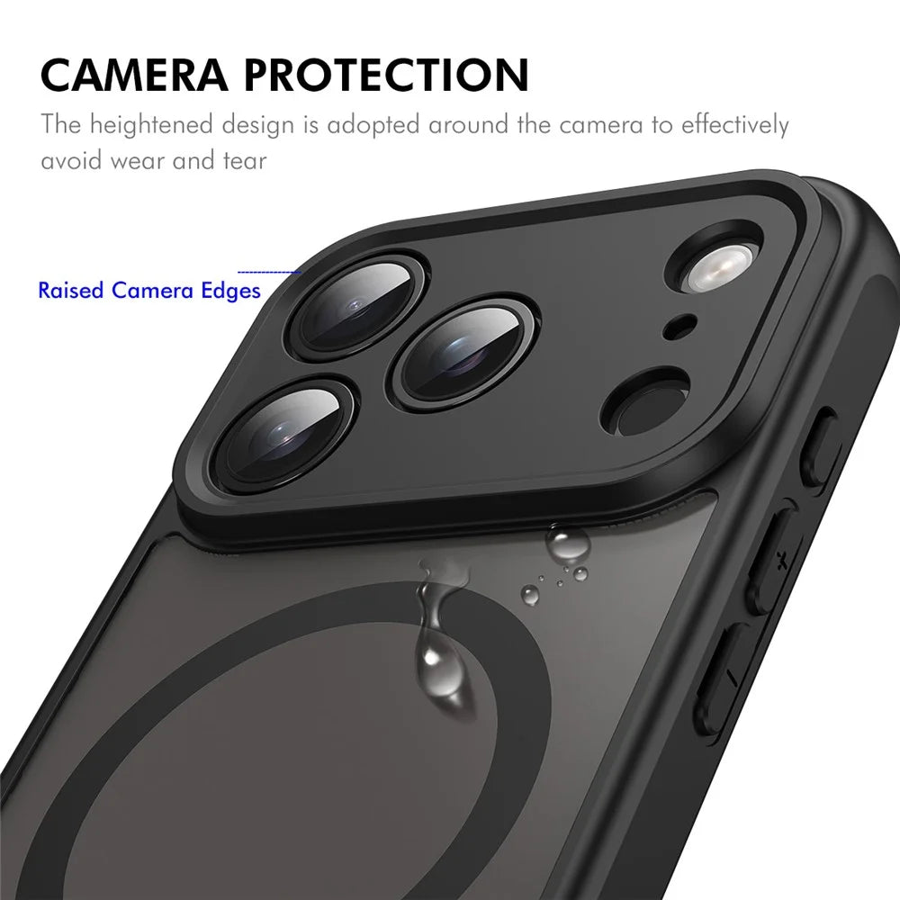 ENKAY HAT PRINCE For iPhone 17 Pro Max Magnetic Case with Hydrogel Film PC TPU Matte Phone Cover - Black - 4