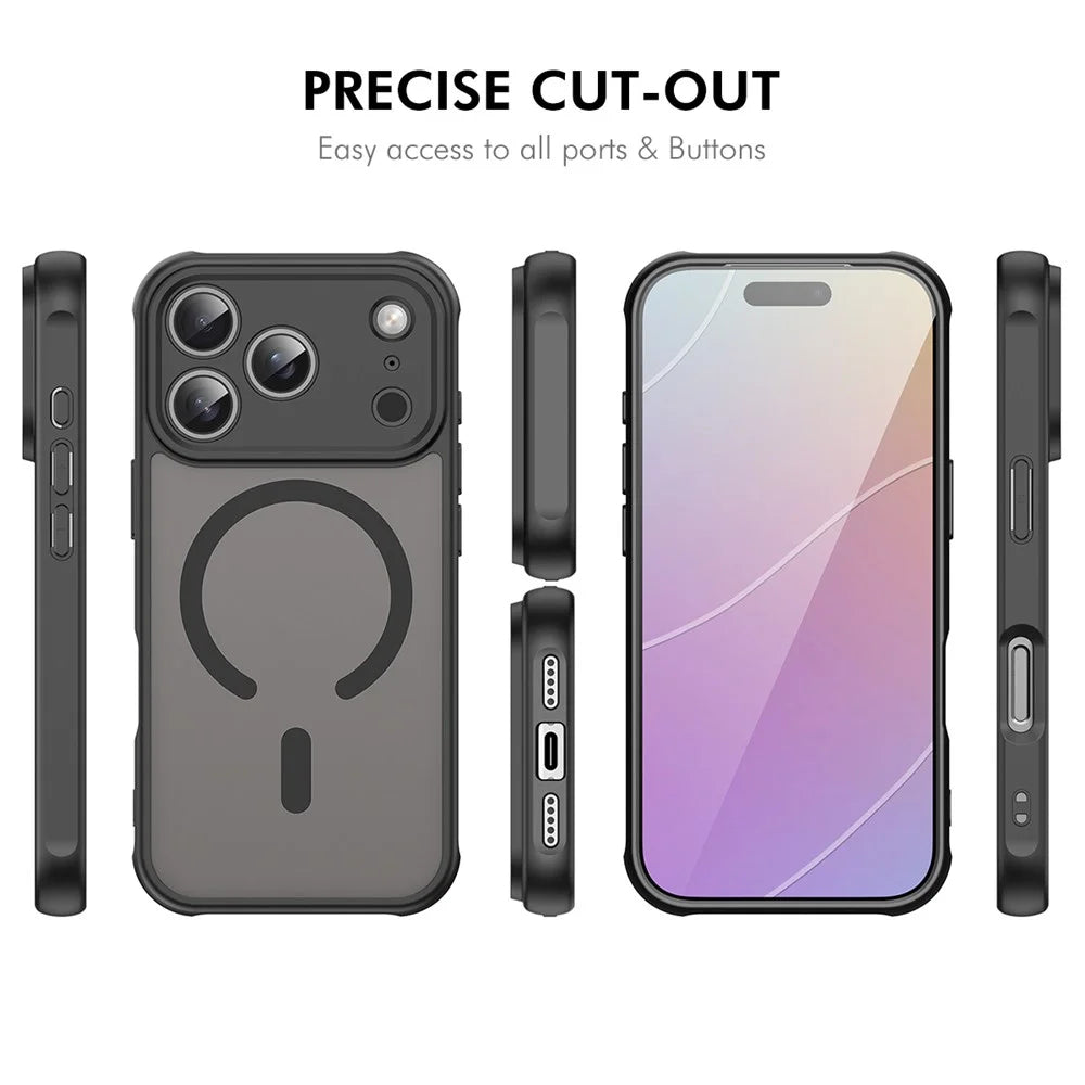 ENKAY HAT PRINCE For iPhone 17 Pro Max Magnetic Case with Hydrogel Film PC TPU Matte Phone Cover - Black - 7