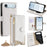 For iPhone Air Leather Case Wallet Stand Cover Irregular Tail Style with Chain Strap - White - 1