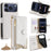 For iPhone 17 Pro Leather Case Wallet Stand Cover Irregular Tail Style with Chain Strap - White - 1