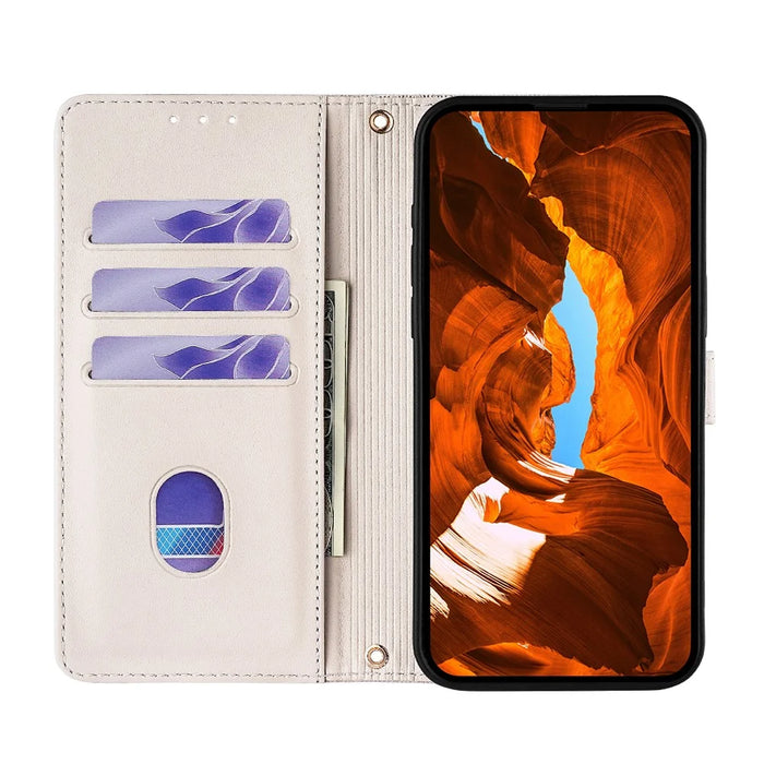 For iPhone 17 Case Metal I-Buckle PU Leather Wallet Phone Cover - White - 2
