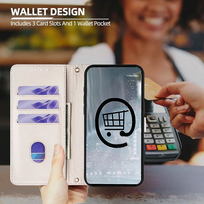 For iPhone 17 Case Metal I-Buckle PU Leather Wallet Phone Cover - White - 6