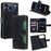 For iPhone 17 Pro Case Leather Wallet Phone Cover with Straw Hat Magnetic Clasp - Black - 1